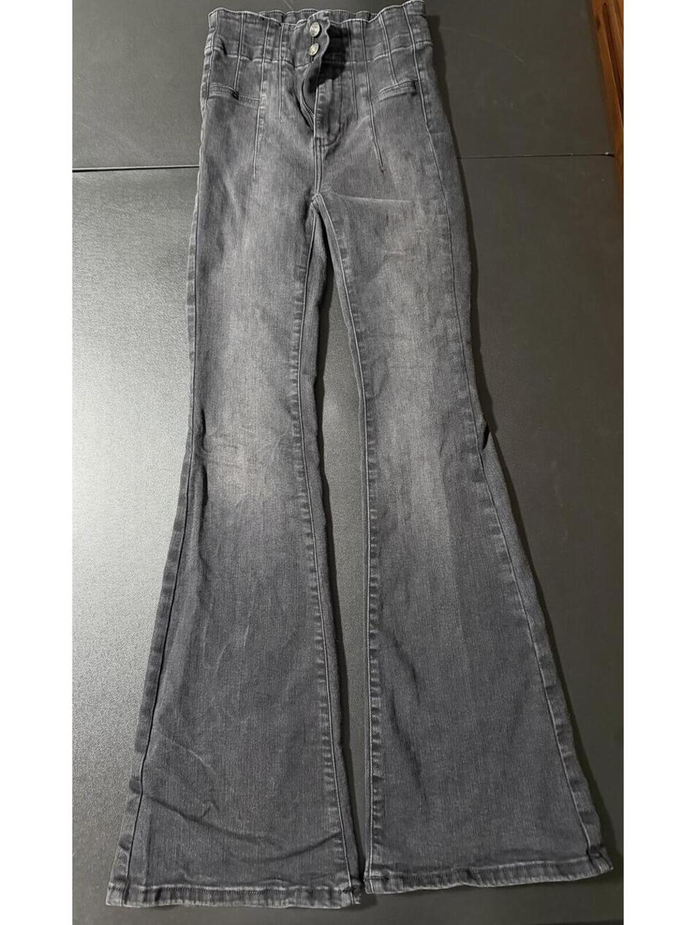 Free People We The Free Women's Black Wash‎ High-Rise Flare Jeans Size 25
